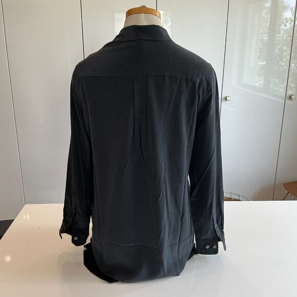 Equipment, Black Silk Button Down Blouse, Size Medium - Picture 3 of 6